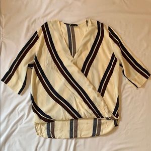 Top Shop Crossbody Twill Blouse - Size 6 EUC